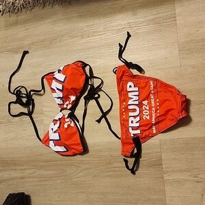 President Trump 2024 Red Bikini Maga Red SwimSuit Rare size Medium
